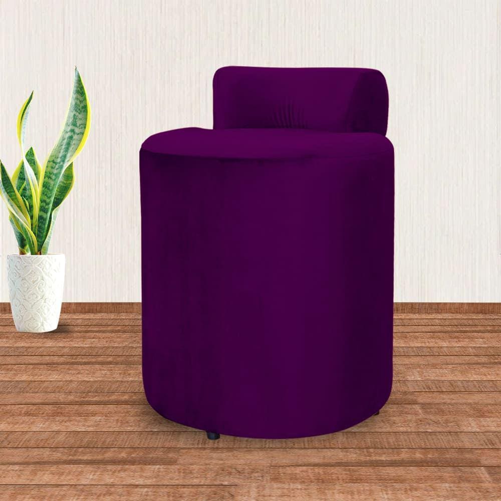 Puff Athena Veludo Roxo - Vallisa Decor