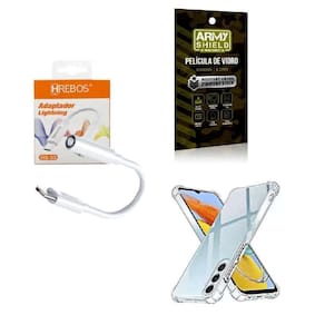 Capinha Samsung M54 + Adaptador P2 Para Tipo C + Película 3D