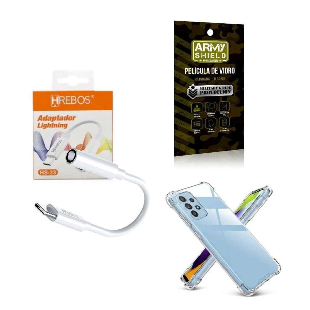 Capinha Samsung A54 + Adaptador P2 Para Tipo C + Película 3D