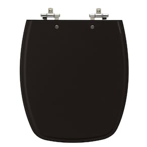 Assento Sanitário Stylus Preto Tampa para Vaso Celite em Madeira Laqueada
