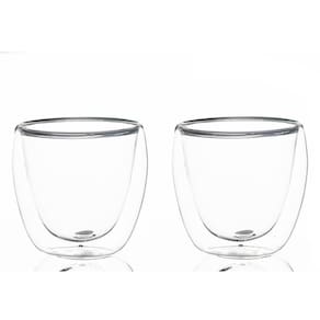 Conjunto 2 Copos De Café Chá Parede Dupla 80ml Borossilicato