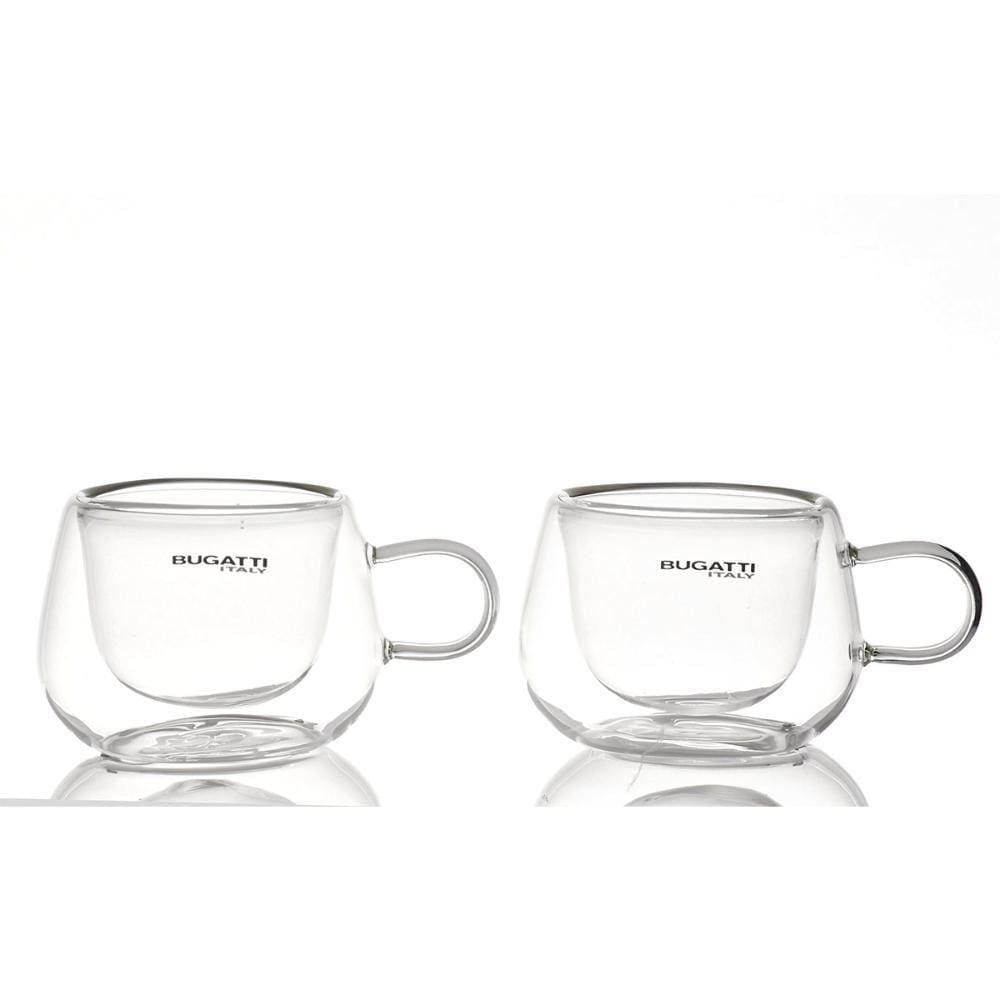 Conjunto 2 Xícaras Café Parede Dupla Com Alça 100ml Bugatti
