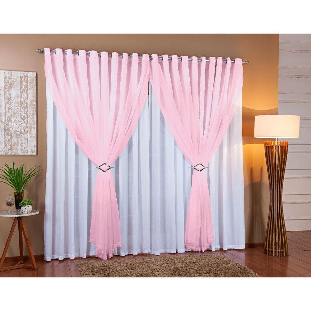 Cortina Voil Forro Microfibra Sala E Quarto 9,00 X 2,20M