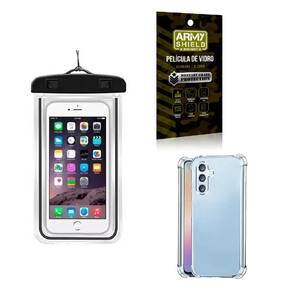 Capa a prova Dágua Samsung A34 + Capa Anti Shock + Película 3D - Armyshield
