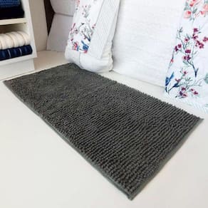 Tapete Microfibra Popcorn 50x100cm Antiderrapante Appel Cinza