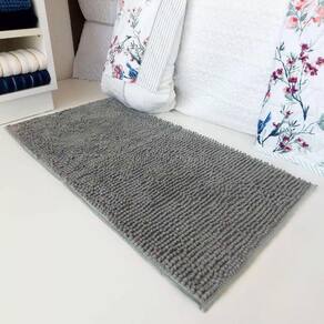 Tapete Microfibra Popcorn 50x100cm Antiderrapante Appel Prata