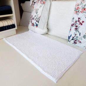 Tapete Microfibra Popcorn 40x60cm Antiderrapante Appel Branco