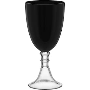 TAÇA ÁGUA 20x9x9cm 480ml VIDRO PRETO 6PÇ PÉ TRANSP