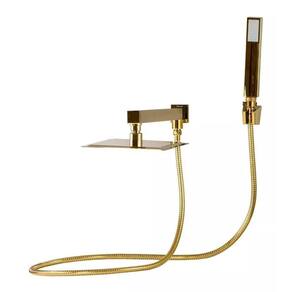 Ducha Slim Quadrada 25x25cm. Dourado Brilhante C/ Desviador