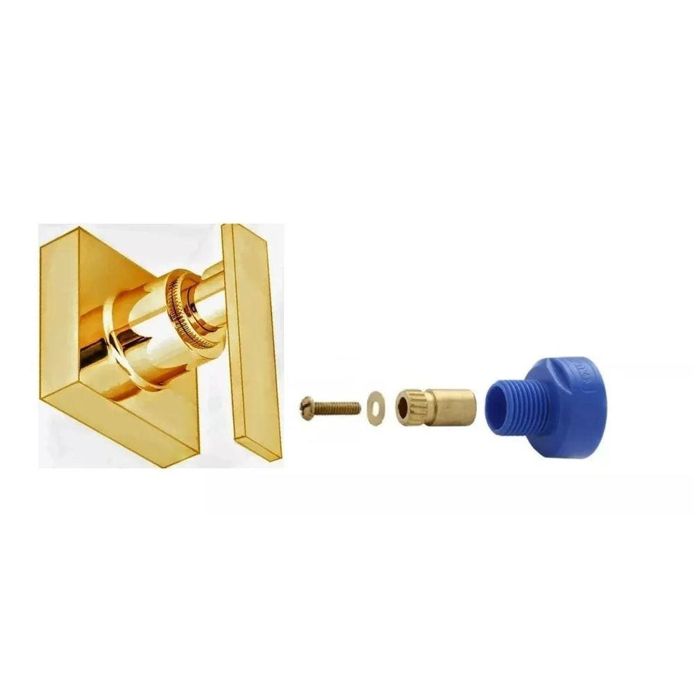 Acabamento P/ Registro Alavanca Metal Dourado + Ad Fabrimar