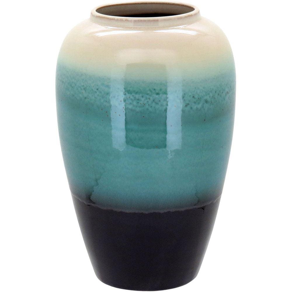 VASO 35x13x13cm CERÂMICA VERDE