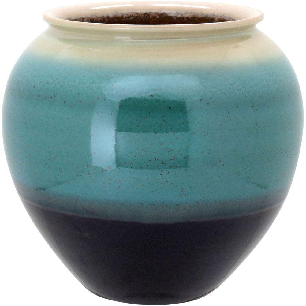 VASO 31x20x20cm CERÂMICA VERDE