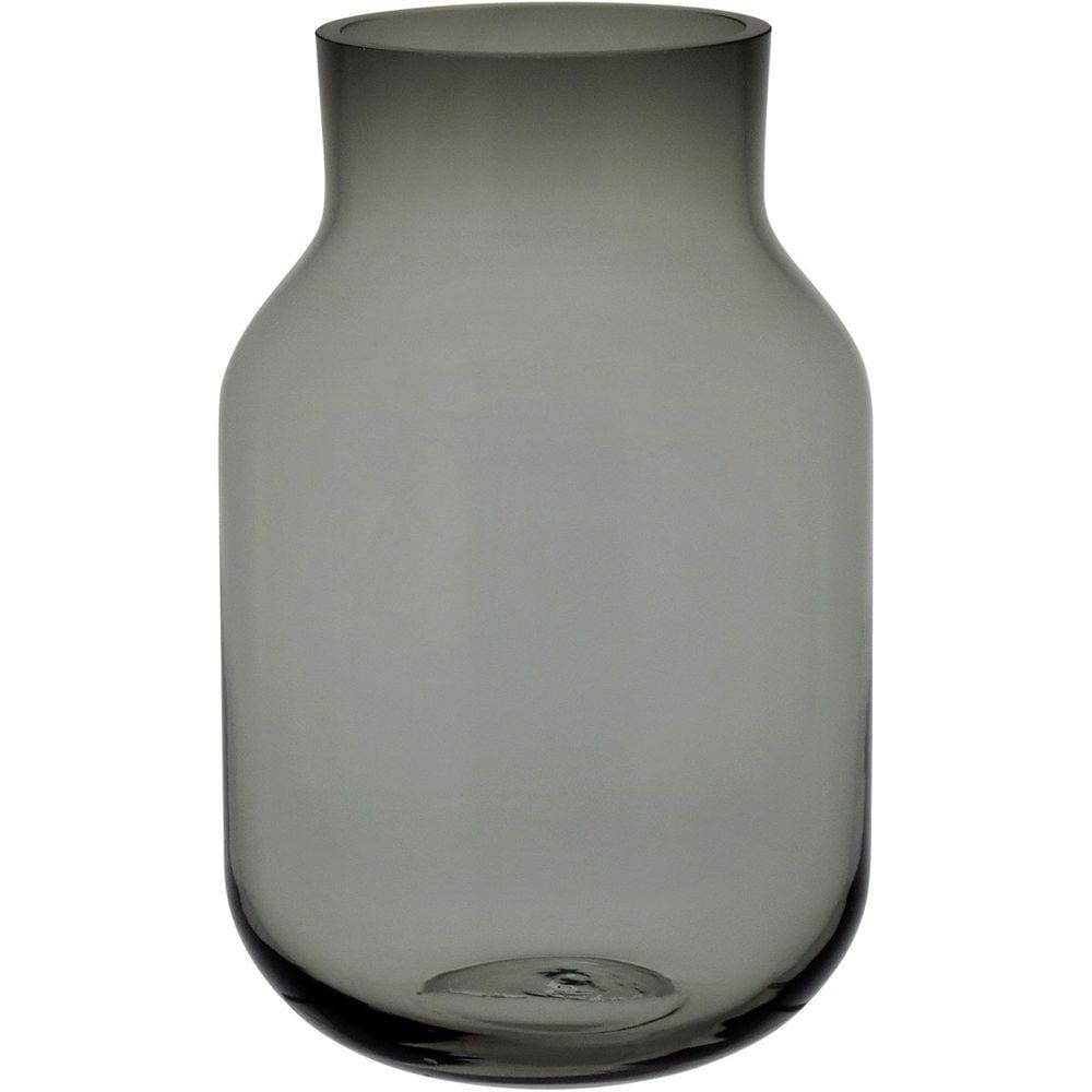 VASO 25x16x16cm VIDRO CINZA