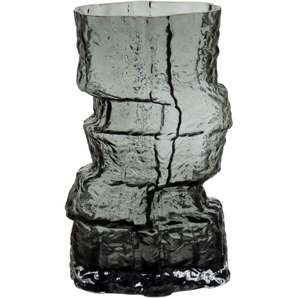 VASO 25x11x11cm VIDRO CINZA