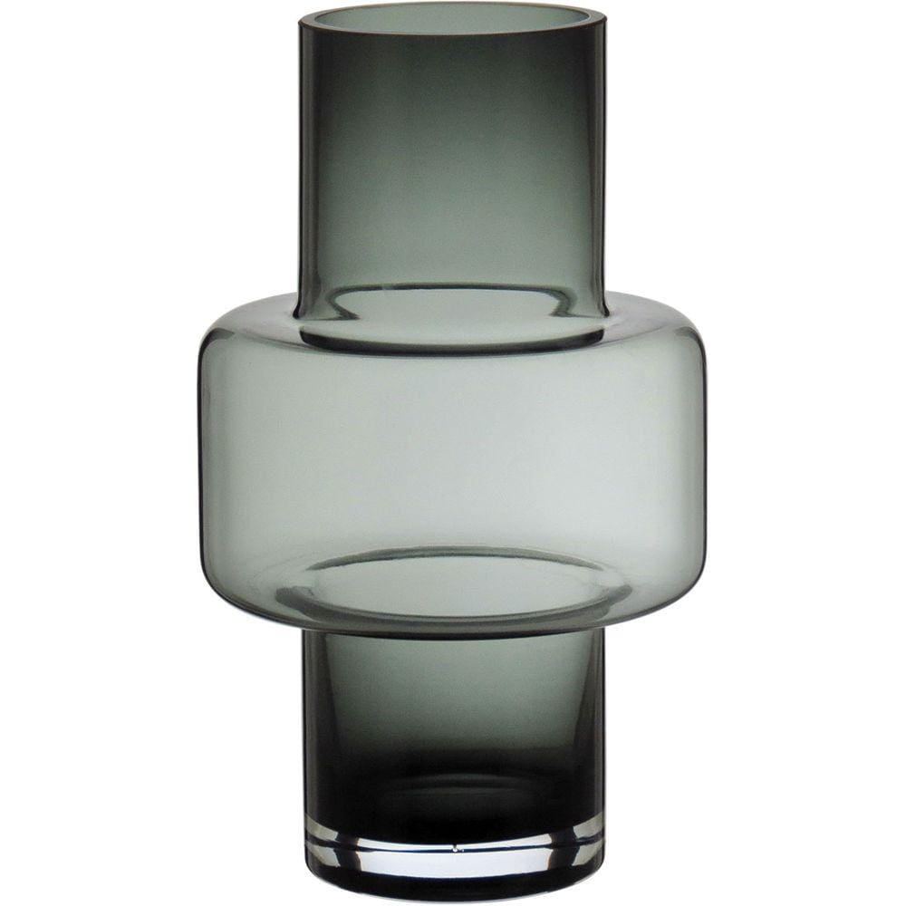 VASO 28x18x18cm VIDRO CINZA