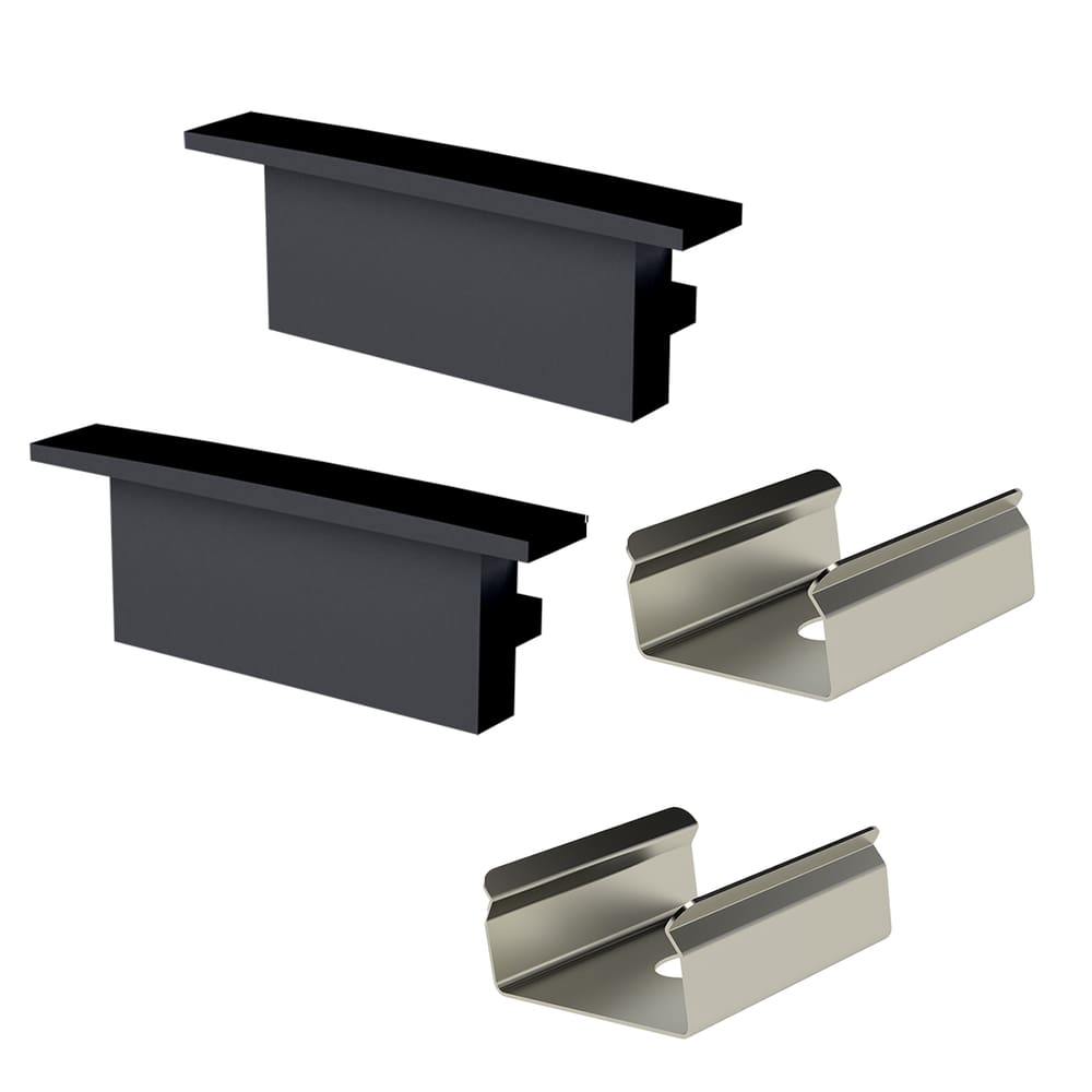 Kit Acessórios Taschibra Para Perfil Sobrepor 5X2cm Zenith 50 Preto