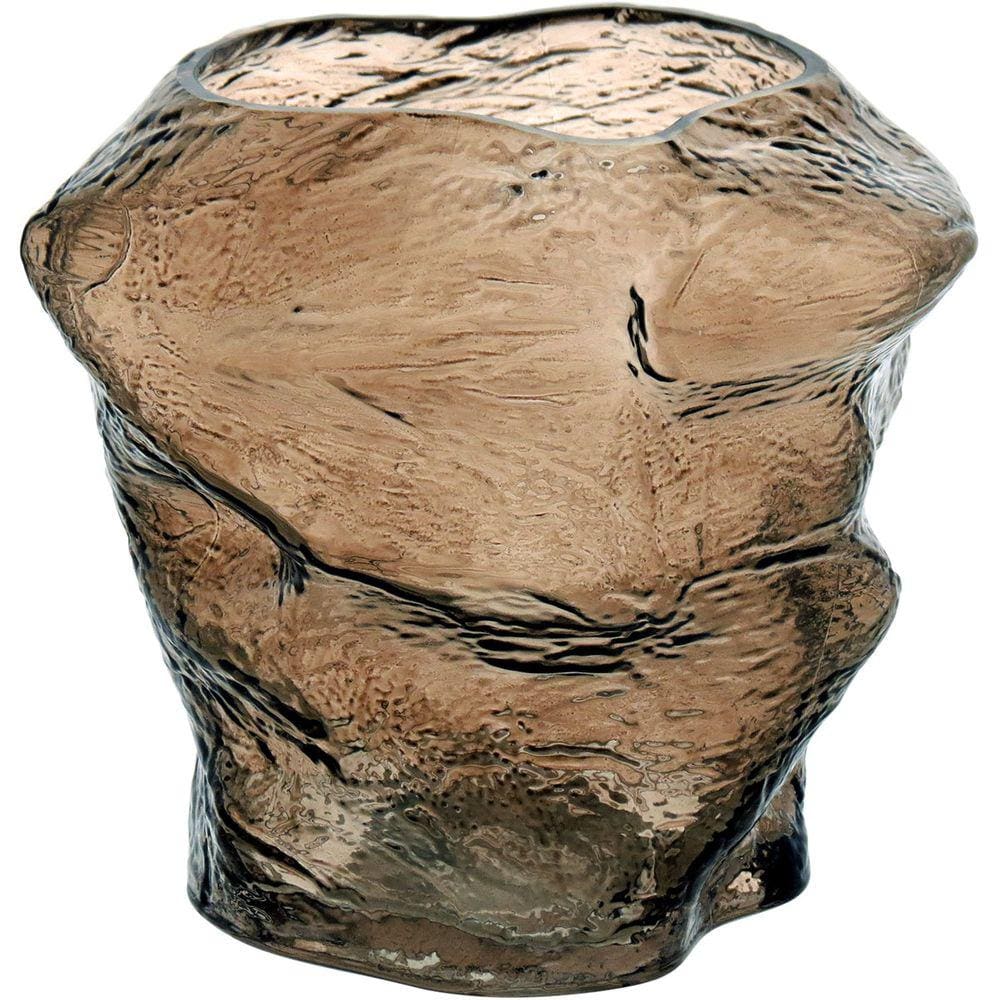 VASO 21x18x18cm VIDRO ÂMBAR