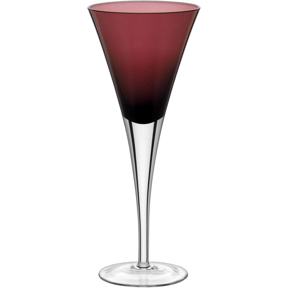 TAÇA CHAMPANHE 23x9x9cm 270ml VIDRO ROSA 6PÇ PÉ TRANSP