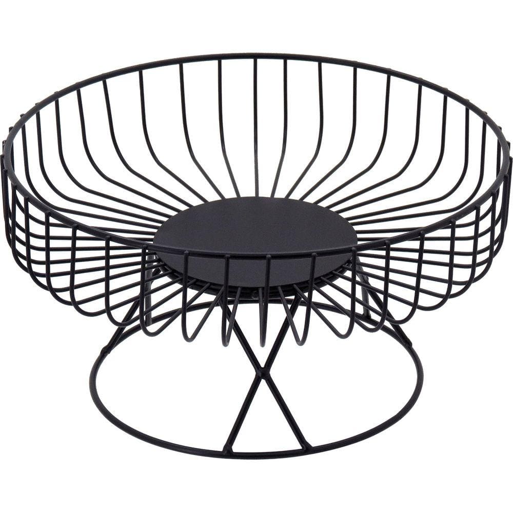 FRUTEIRA 13x25x25cm METAL PRETO COM PÉ