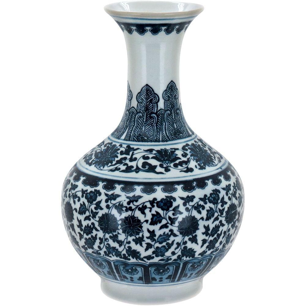 VASO 31x18x18cm CERÂMICA AZUL