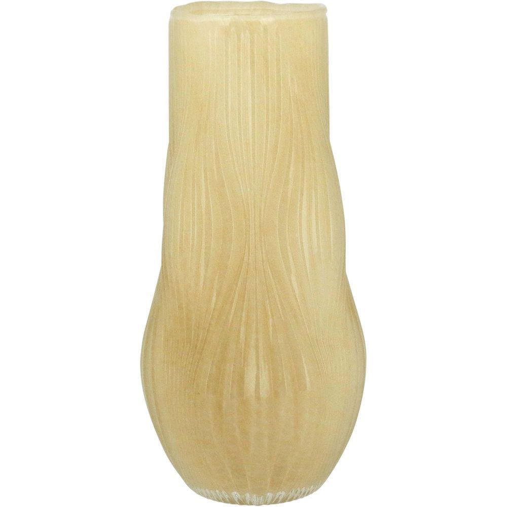 VASO 32x14x14cm VIDRO MARFIM
