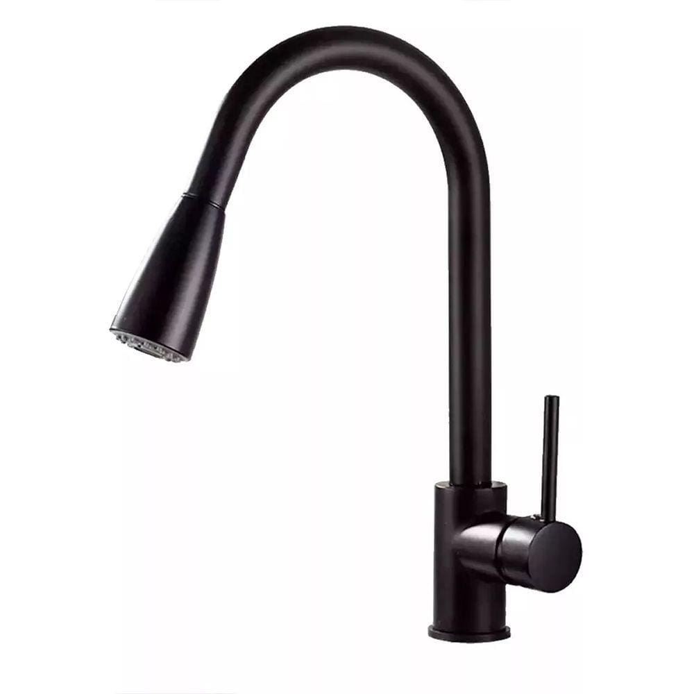 Torneira Monocomando Cozinha Preto Fosco C/ Extensor 2 Jatos