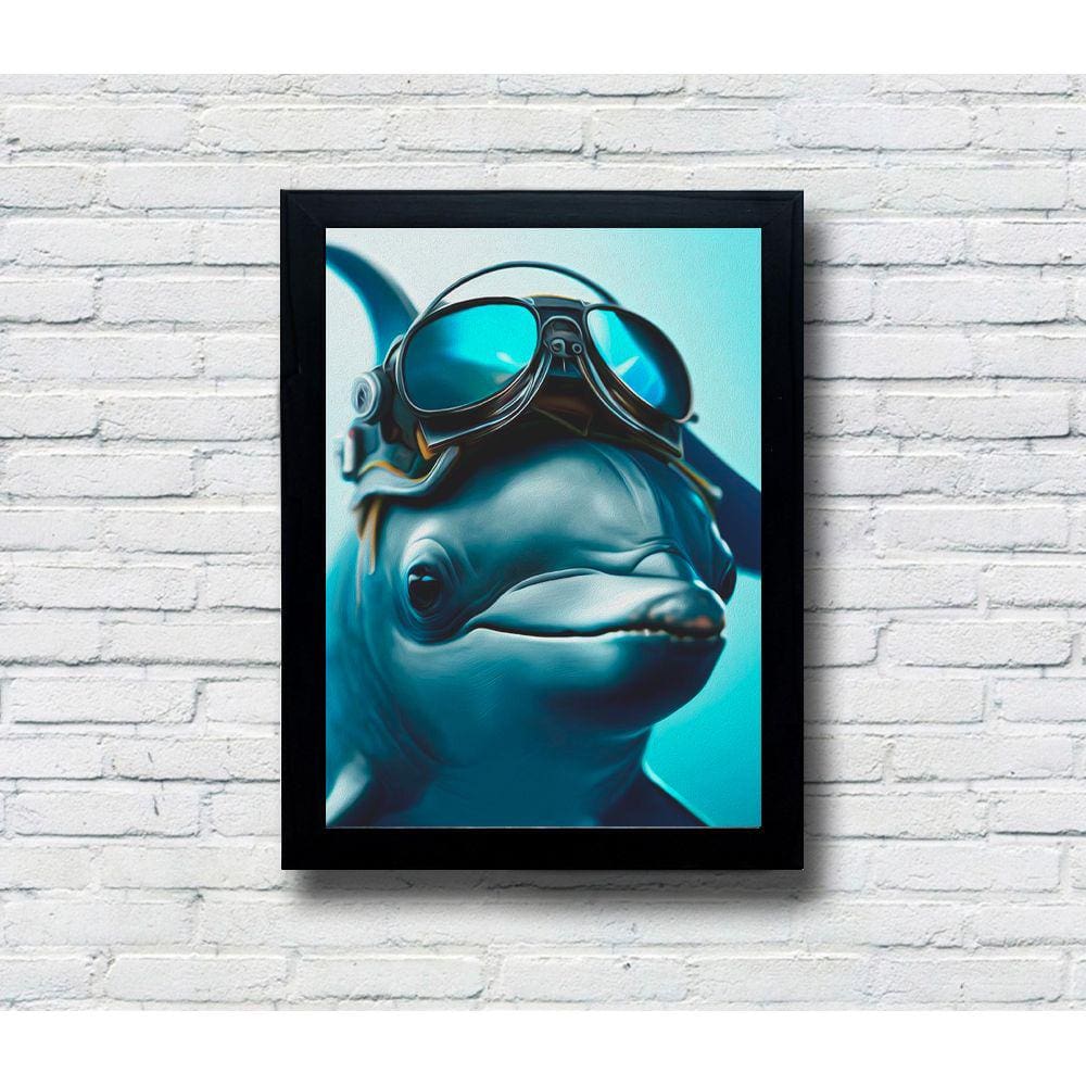 Quadro Decorativo MDF Golfinho Aviador