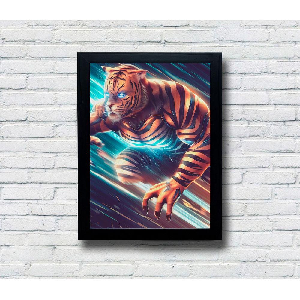 Quadro Decorativo MDF Tigre Guerreiro
