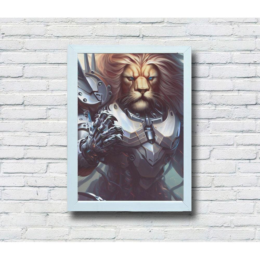 Quadro Decorativo MDF Leão Guerreiro