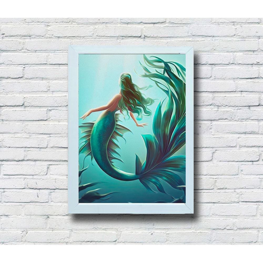 Quadro Decorativo MDF Sereia Algas