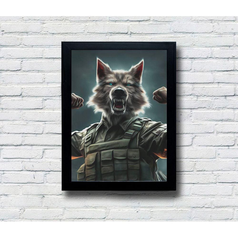 Quadro Decorativo MDF Soldado Lobo
