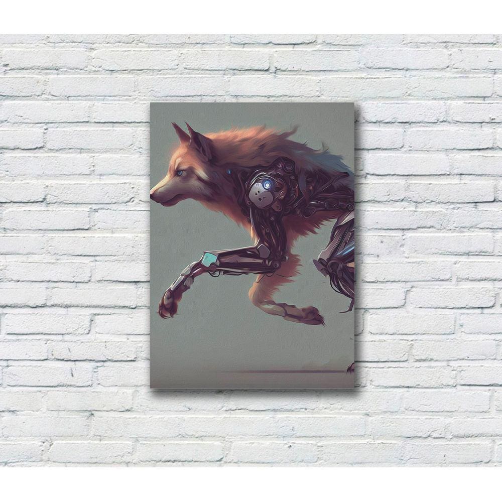 Quadro Decorativo MDF Lobo Cibernético