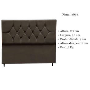 Cabeceira Box Estofada Solteiro 90 Cm Geovana Suede Marrom