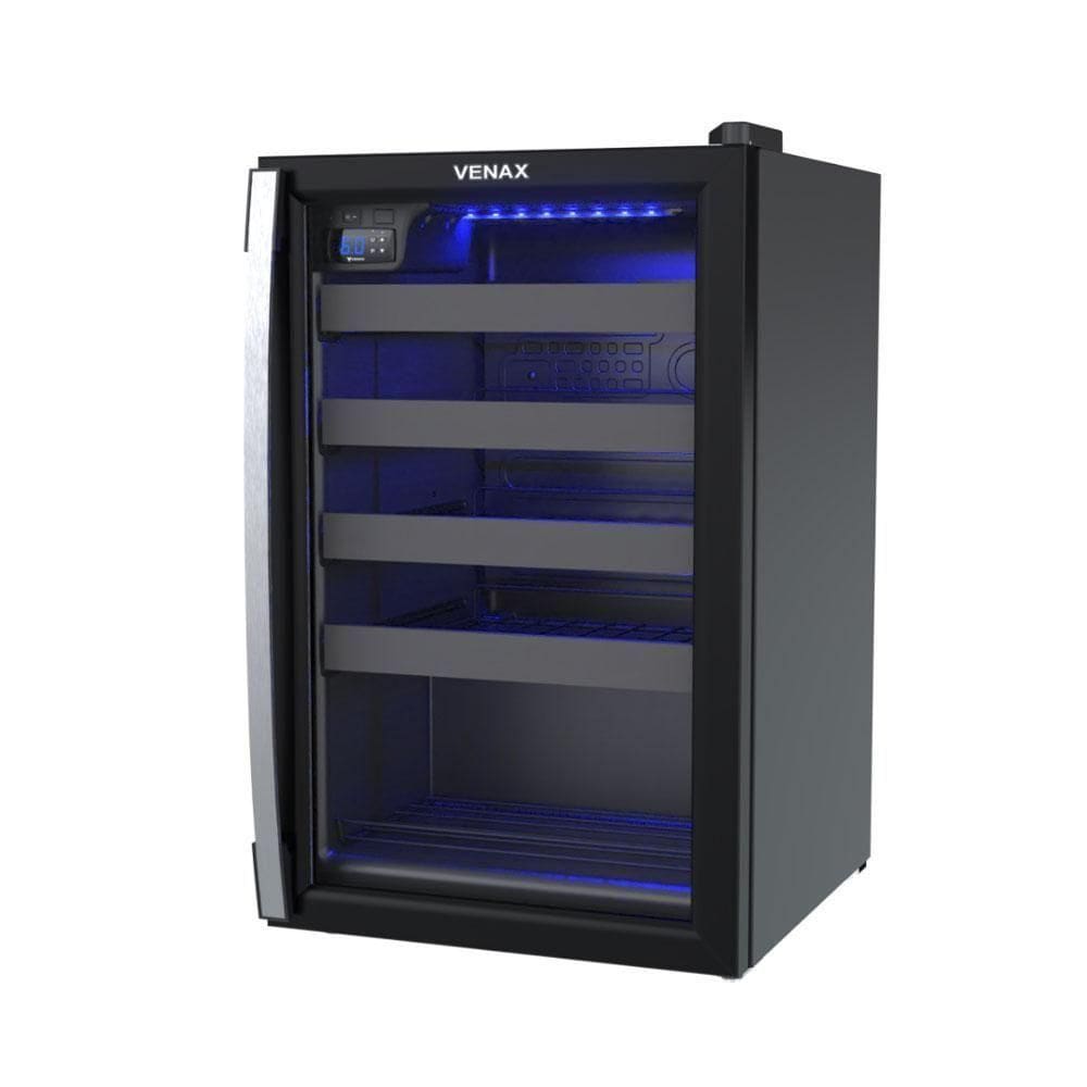 Adega De Vinhos Climatizada Piubella 82l 24 Garrafas Preto Fosco Cave 100 - Venax 220v 220v
