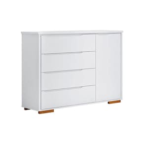 Cômoda Infantil 4 Gavetas com LED Sloan 100% MDF Cor Branco - Móveis Estrela Baby