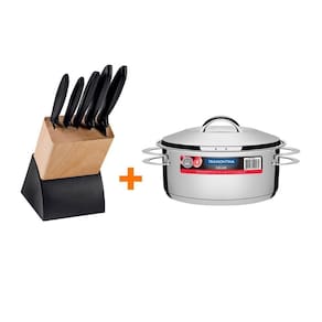 Kit - Faqueiro Plenus 6 Peças + 1 Panela Inox Solar 4,7 Lts Solar Pit1 - Tramontina