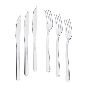 Kit - Jogo De Faca E Garfo Buzios 96 Peças Em Aço Inox Ibag - Tramontina