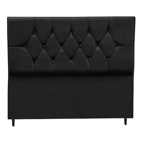 Cabeceira Cama Box Estofada Casal 140 Cm Geovana Suede Preto