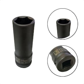 Soquete Longo De Impacto Sextavado 19Mm X 1/2 Pol Em Aço