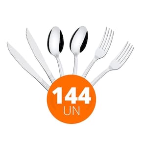 Kit - Jogo De Facas, Garfos E Colheres Búzios 144 Peças Em Aço Inox Ibag - Tramontina