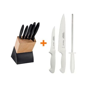 Kit - Faqueiro Plenus 6 Peças + 1 Jogo De Facas Com Chaira Premium 3 Peças - Tramontina
