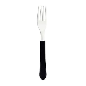 Kit - 6 Garfos De Mesa Leme Com Lâmina Em Aço Inox Cabo Preto Gpbag - Tramontina