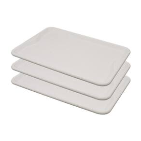 Conjunto 3 Bandejas Plásticas Self-service Refeição 48 X 32,5 X 2 Br-100 Branca - Della Plast