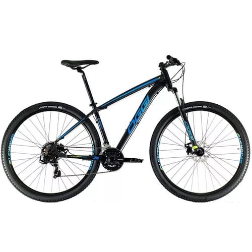 Bicicleta Aro 29 Oggi Hacker Sport 21v - Preto/Azul/Lime