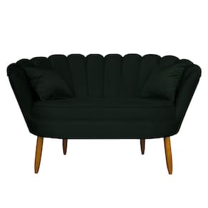 Namoradeira Pétala 2 Lugares Decorativa Veludo Verde - Montanaris Decor