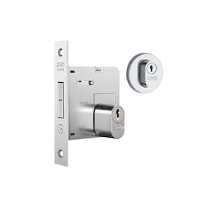 Fechadura 1006 Para Porta De Correr Cromado Externa - Stam Redondo
