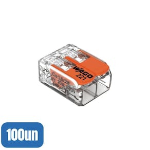 100 Conectores Emenda 2 Polos 221-412 - Wago