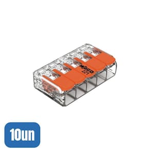 10 Conectores Emenda 4mm 5 Polos 221-415 - Wago