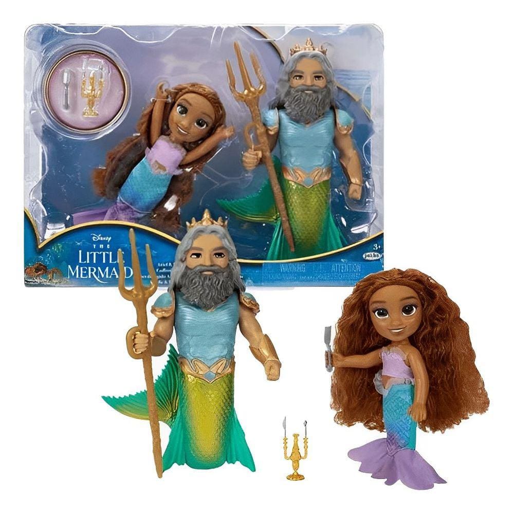 A Pequena Sereia Set Bonecas Ariel E Rei Tritão 3903 - Sunny