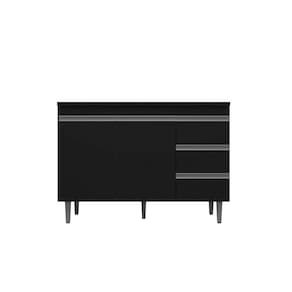 Gabinete de Pia Andréia 120cm Preto S/ Tampo - AJL Móveis